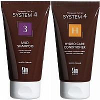 Система 4 Набор (Шампунь 3 для всех типов волос и ежедневного применения 75 мл + Бальзам H для нормальных, сухих и поврежденных волос 75 мл) System 4